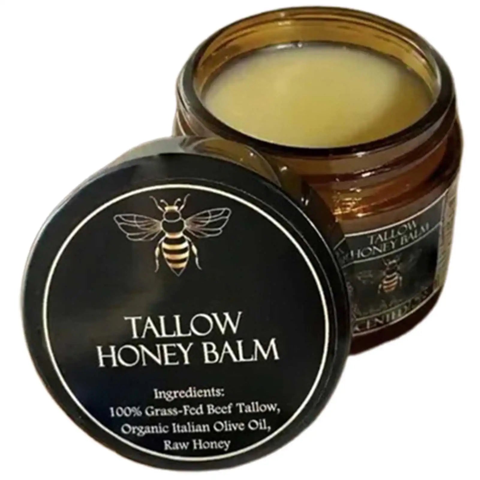 Organic Grass Fed Beef Tallow Balm With Raw Honey Moisturizing Cream For Soft Smooth Skin Handmade All-Natural Moisturizer Skin