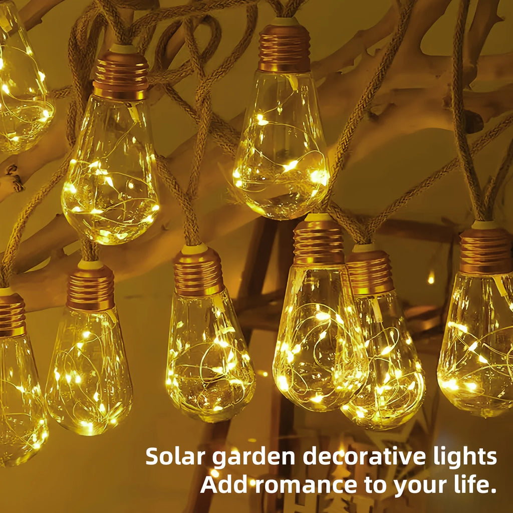 Solar Outdoor String Lights, Fairy String Lights 15/10 Bulbs, 8 Modes Courtyards Gardens, Parties, Camping Christmas Decorations