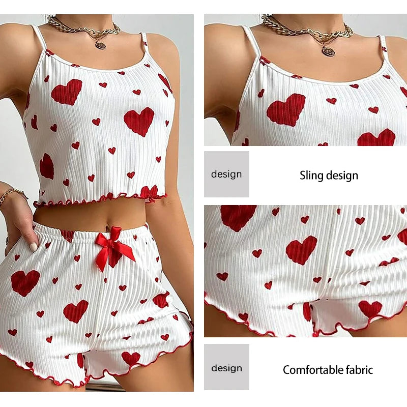 Women’s Spaghetti-Strap Pajamas with Shorts
