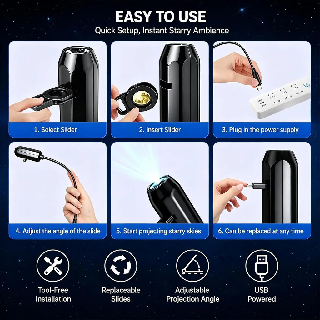 USB LED Holiday Projector Light – Halloween & Christmas Styles