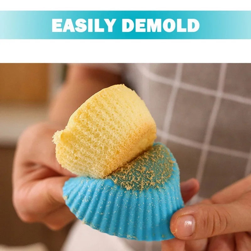 Reusable Silicone Cupcake Liners – 6 or 12 Pieces, Four Shapes