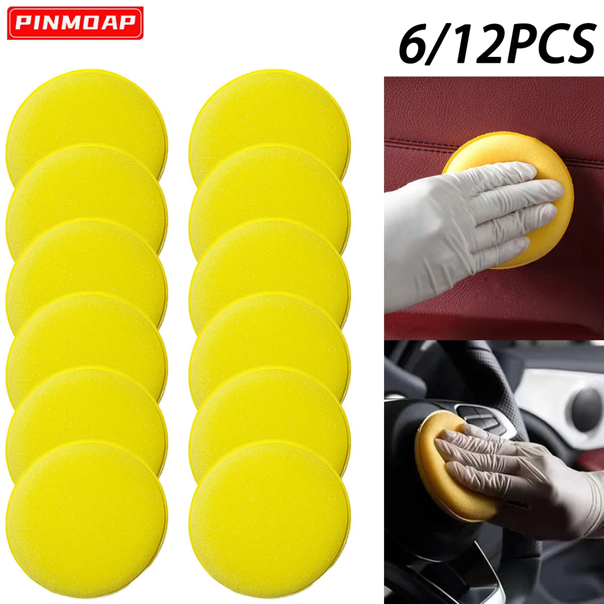 Car Wax Applicator Sponge Pads – 6 or 12 Pack