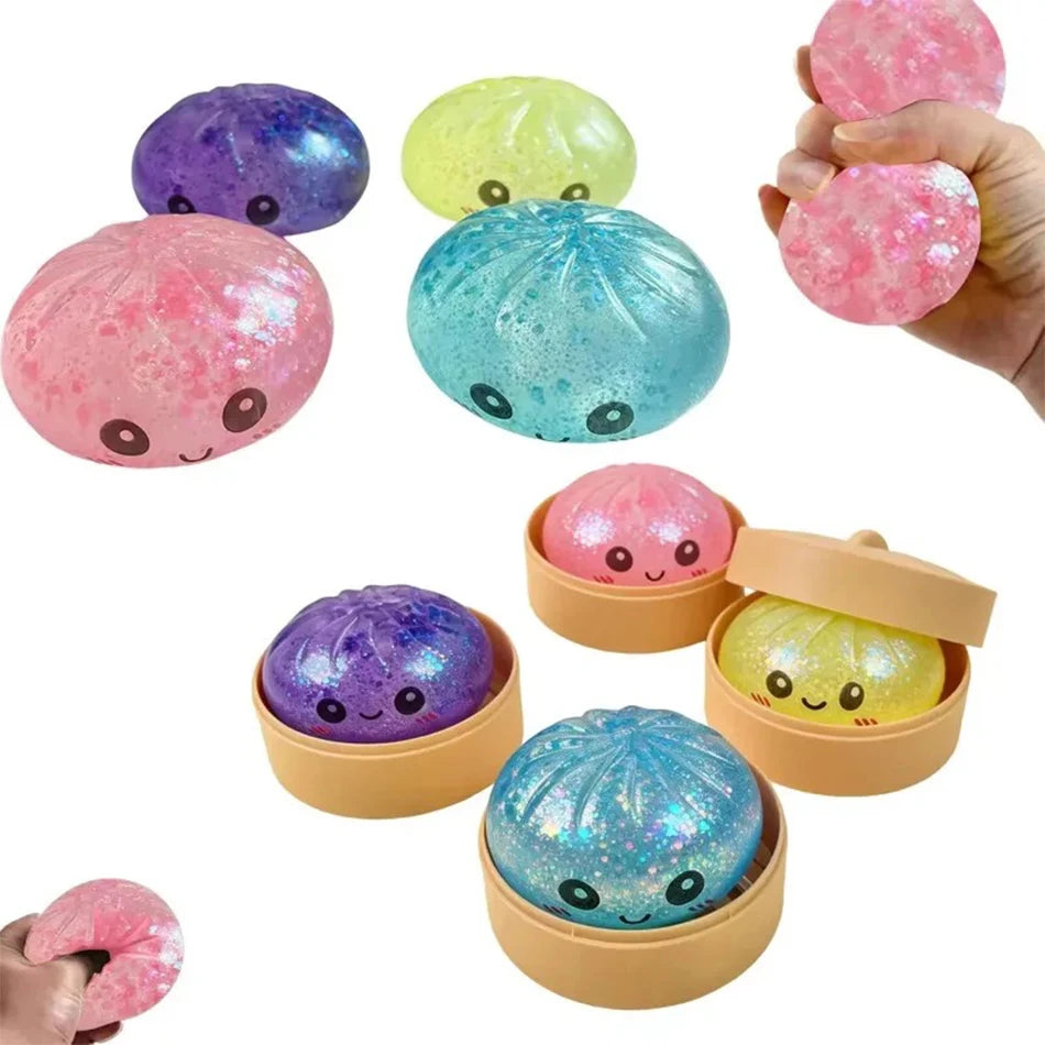 Mini Glitter Dumpling Squishy – Random Assortment
