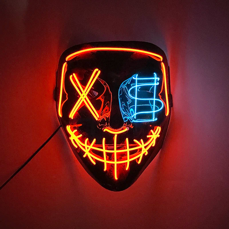 EL Light-Up Halloween Mask – 3 Lighting Modes