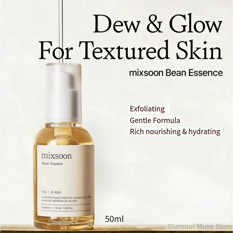 Korean Skincare Mixsoon Glow Bean Essence,Exfoliating Gentle Long-lasting Hydration Facial Moisturizing Serum Smooth Skin 50ml