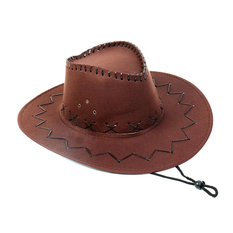 Western Cowboy Hat with Contrast Stitching
