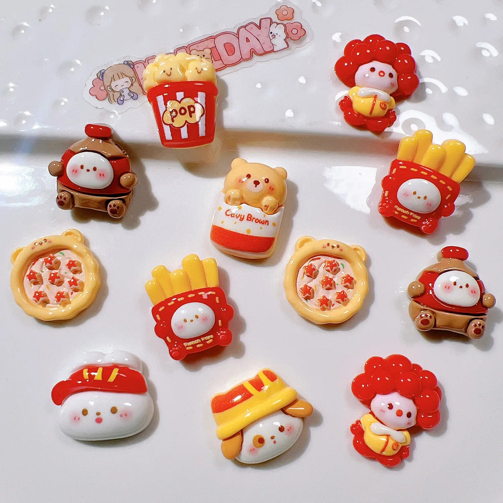 Cartoon Food Flatback Craft Embellishments – Random Mix