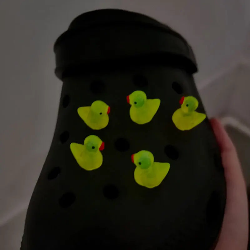 3D Cute Duck Noctilucent Shoe Charms for Crocs Garden Sandal Clogs Pins Decorations Slipper Accessories Girl Women Gift