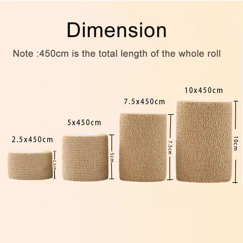 Self-Adhering Elastic Bandage Wrap – Beige, 5 yd Rolls