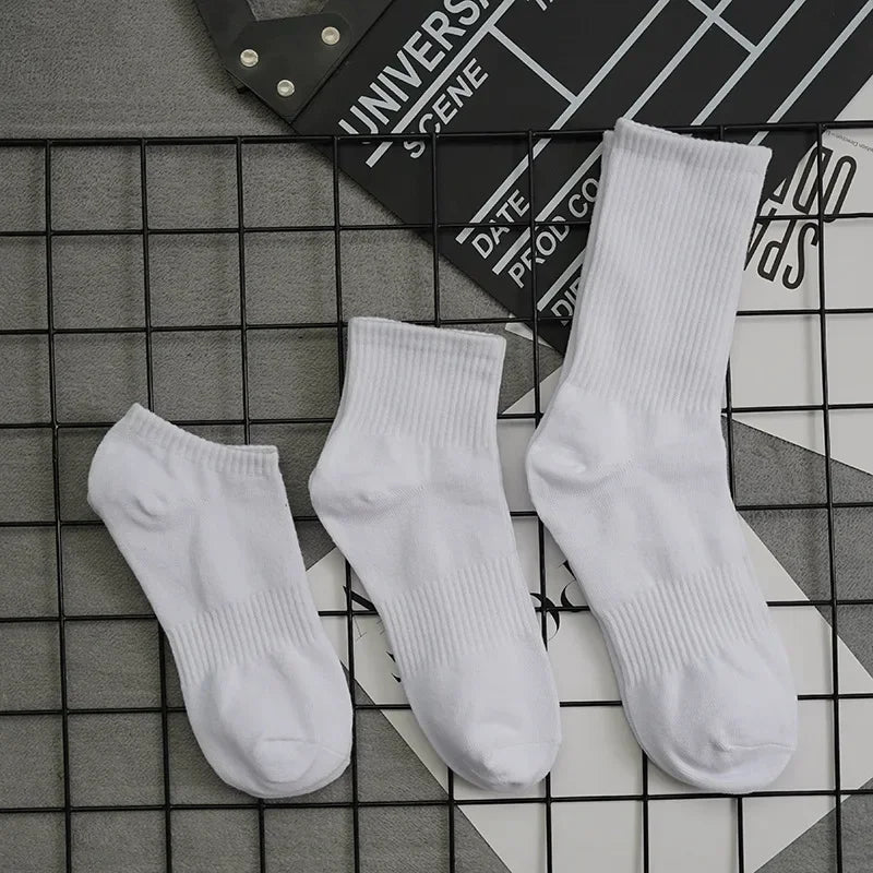 Men's Terry-Cushioned Sports Socks – 3 Heights, 1 or 4 Pairs