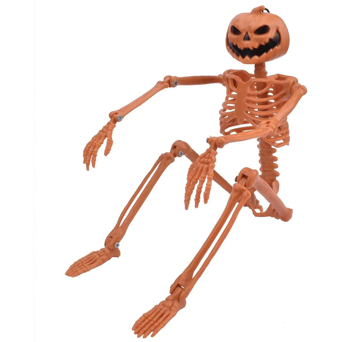 Orange Poseable Skeleton – Halloween Hanging Decoration