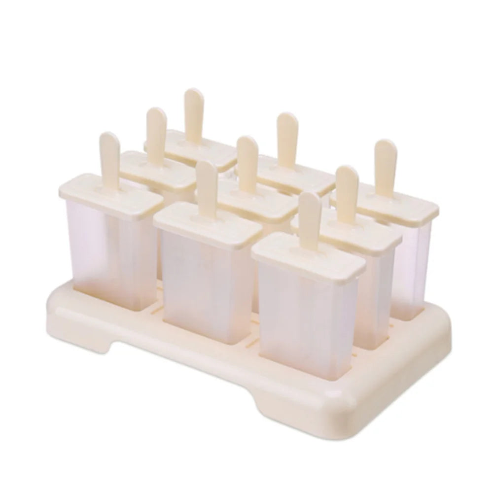 Popsicle Mold Set – 9-Cavity DIY Ice Lolly & Ice Cream Maker with Drip Guard, Tray & Sticks, BPA-Free PP