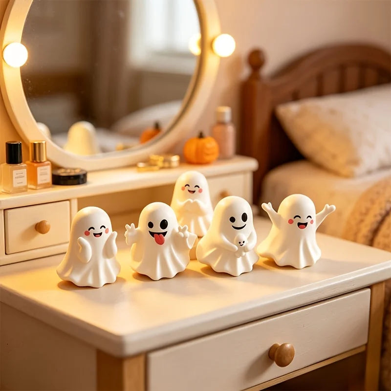 5-Piece Mini Halloween Ghost Figurine Set