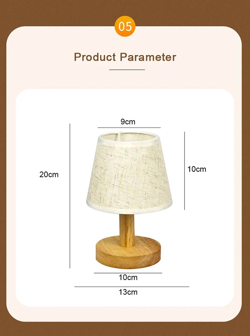 LED Desk Lights Japanese Style Interior Lighting Fixture Living Bedroom Room Bedside Night Desktop Decoration Retro Table Lamp
