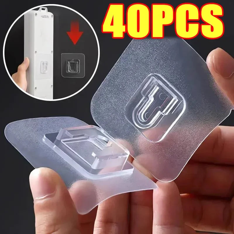 Clear Interlocking Adhesive Mounting Clips – 2–40 Pieces