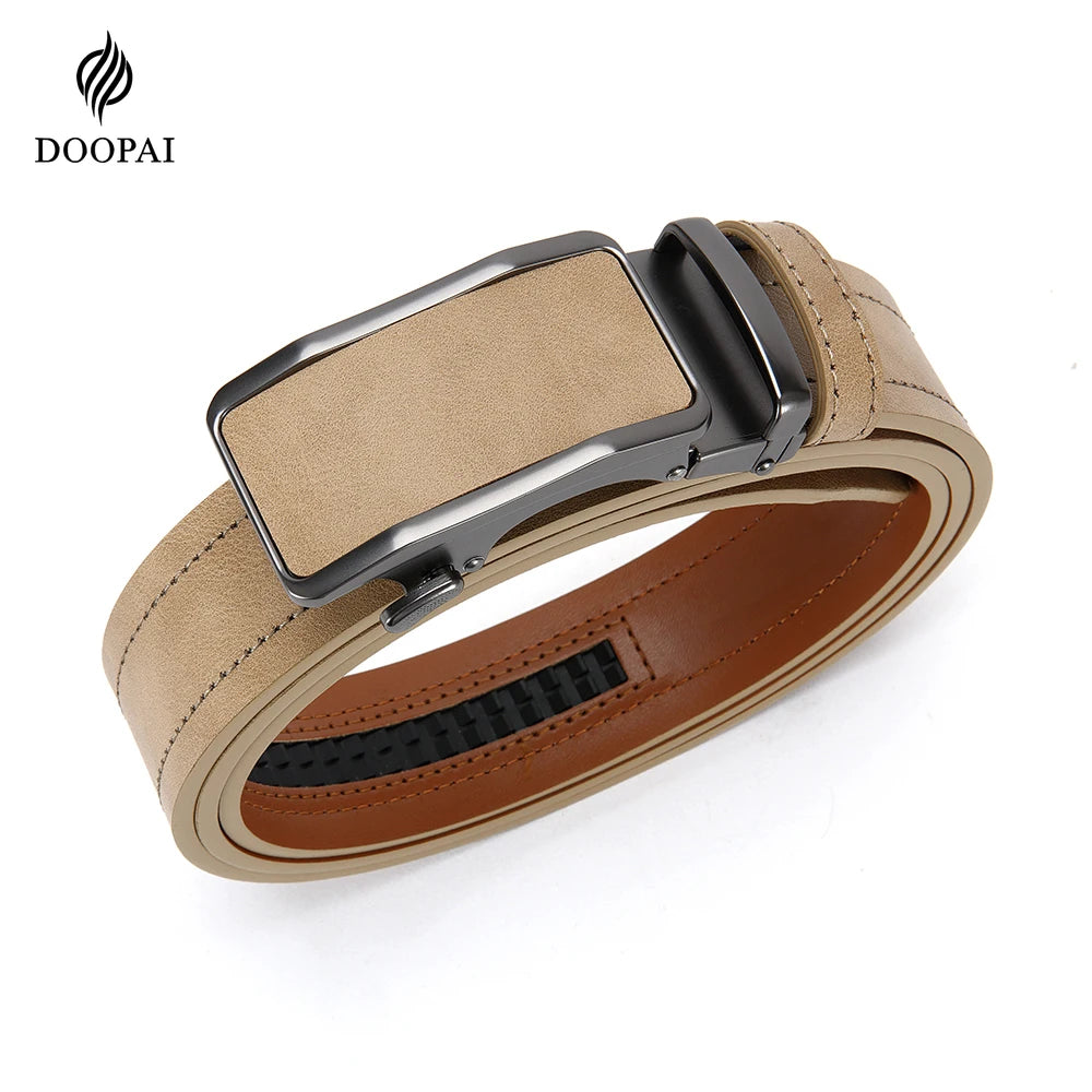 DOOPAI Men’s Automatic Buckle Faux Leather Belt