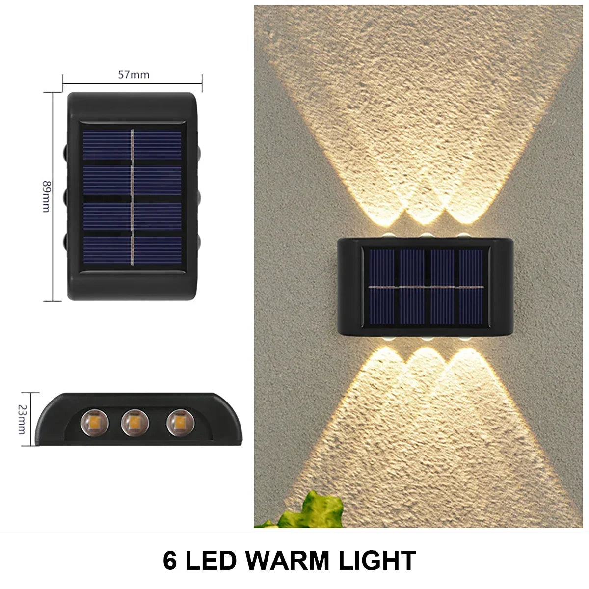 LED Solar Light Outdoor Waterproof Solar Wall Lamp Up and Down Luminous Lighting for Garden Fence Decor Solar Powered Wall Lamp