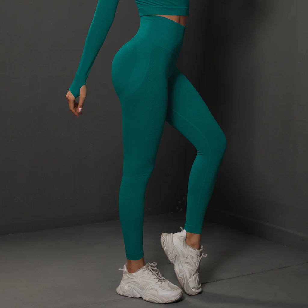 Seamless Booty-Lifting Gym Leggings – High Waist Tummy Control, Squat-Proof, All Season