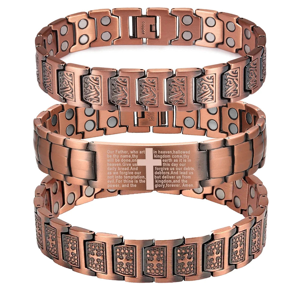 Men’s Vintage-Style Copper-Tone Link Bracelet