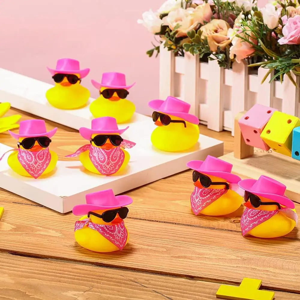 Car Rubber Duck Cowboy Rubber Duck Cool Dashboard Ornament Sunglass Car Duck for Dashboard Toy Car decoration Accessories