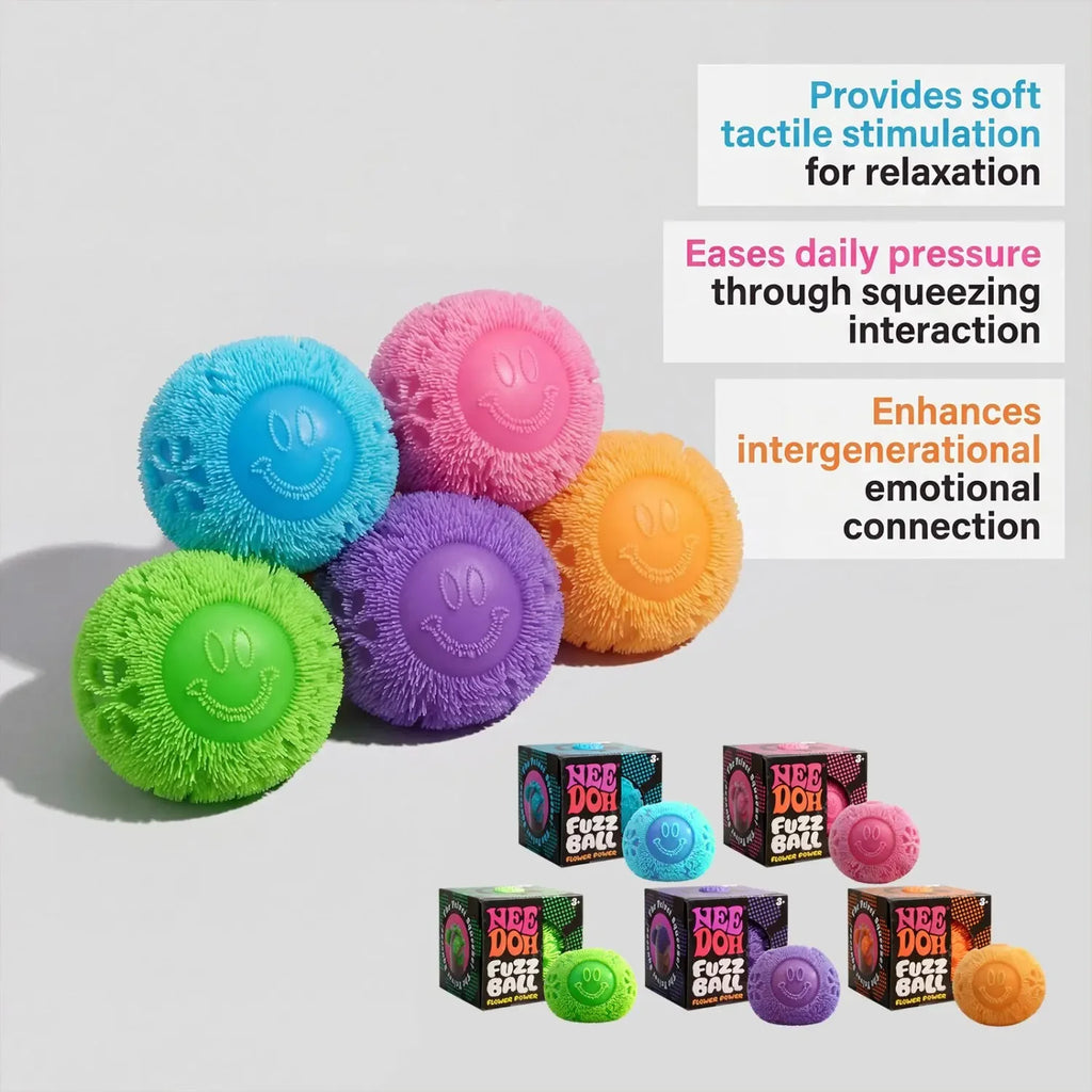 Textured Smiley Squeeze Fidget Ball – Single & 3-Piece Options