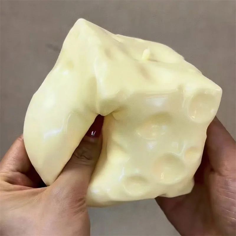Jumbo Cheese Cube Stress Ball Big Cheese Shapeable Squeeze Ball Non-Bounce Fidget Toy ASMR Sensory Anti-Stress Festival Gift