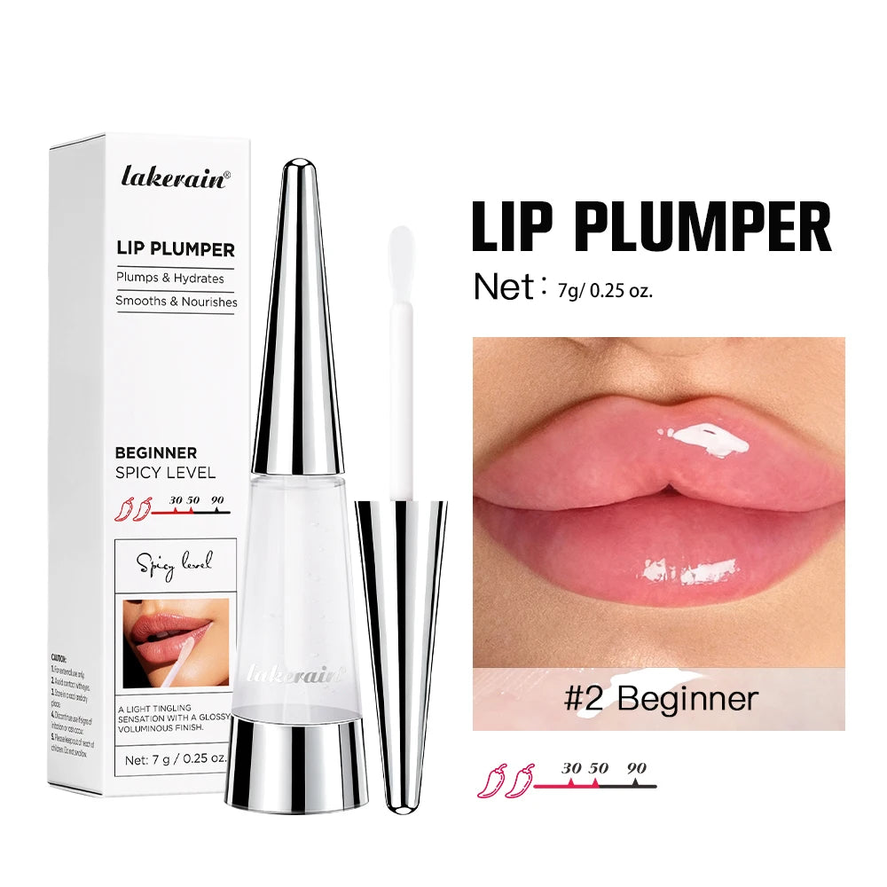 Lakerain Lip Plumper Gloss Oil Lip Long-Lasting Moisturizer Volume Boosting Lip Oil Volumizing & Hydrating Non-Dry Plumping