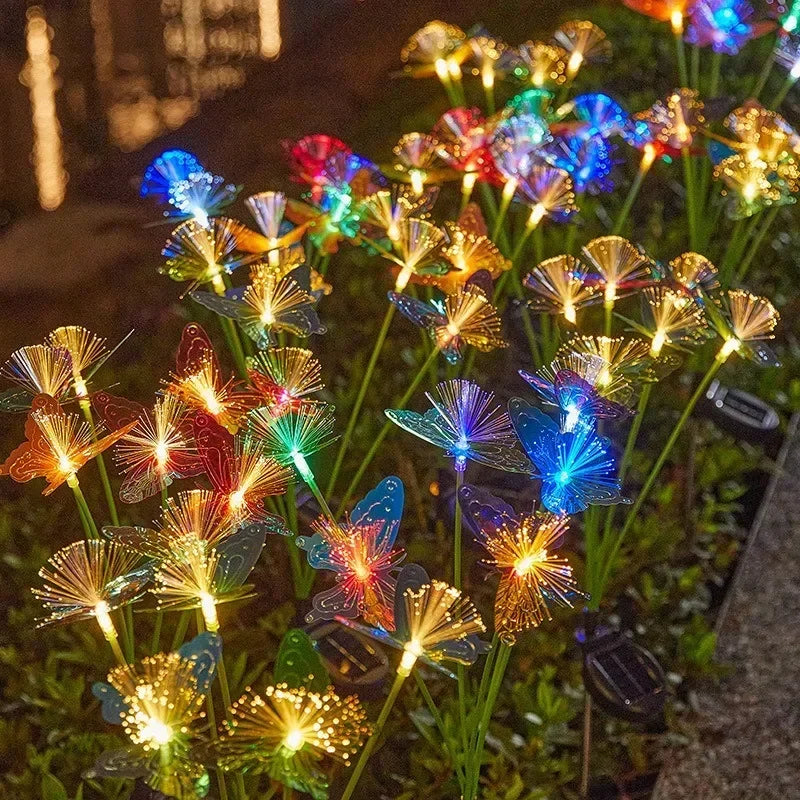 Solar Butterfly Fiber Optic Flower LED Lights – Outdoor Lawn Lamp for Garden, Wedding, Yard & Patio Décor