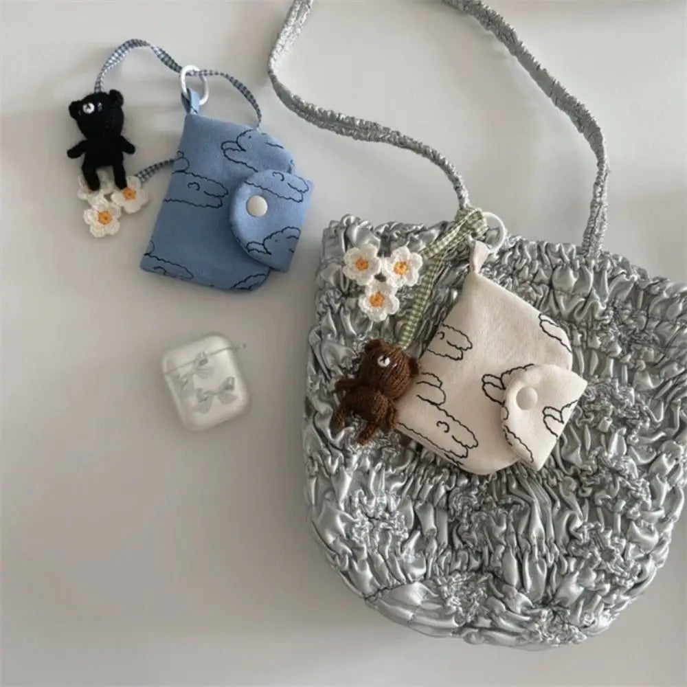 Mini Floral Coin Purse – Snap Card Holder with Key Ring, 4 Prints