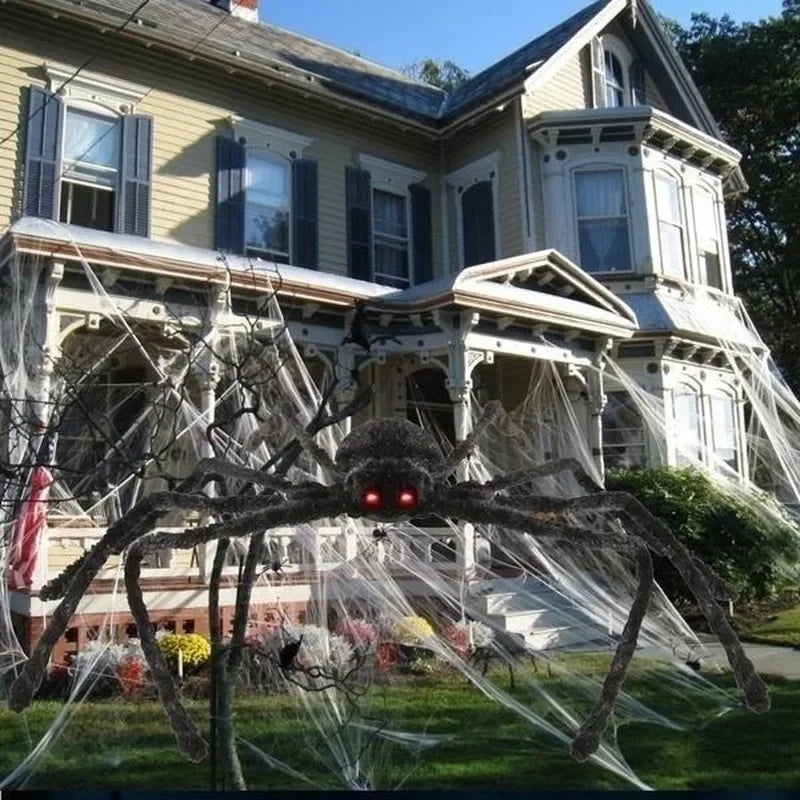 Black Plush Spider with Bendable Legs – Halloween Decoration
