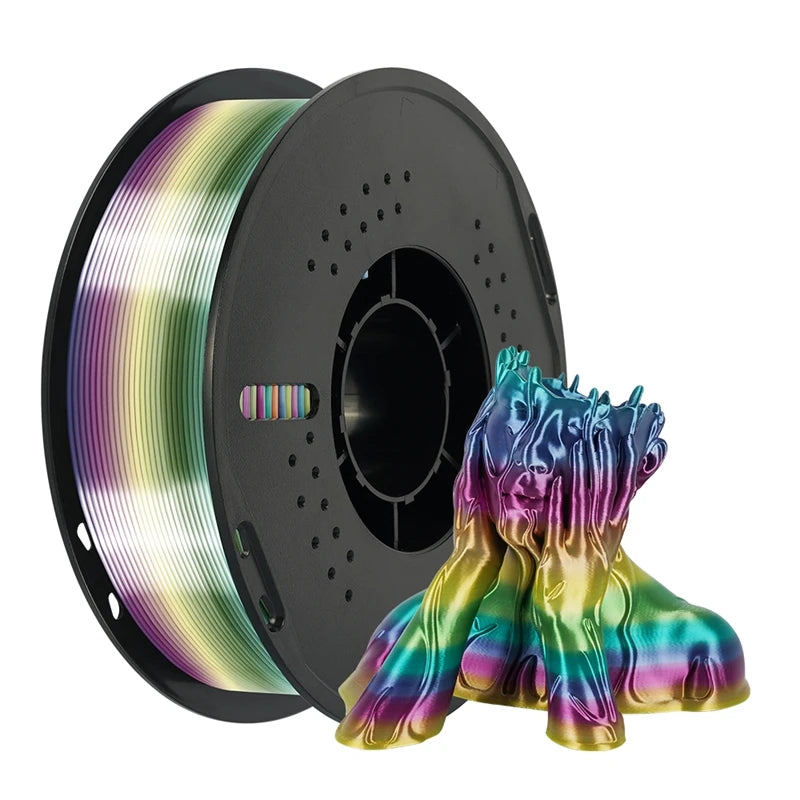 KINGROON Rainbow Silk PLA Filament – 1.75 mm, 2.2 lb (1 kg)