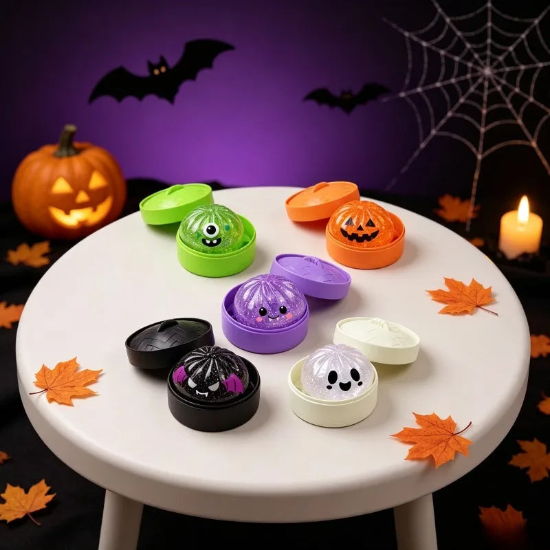 Halloween Steamed Bun Squishy - Single Piece, Slow Rebound Sensory Fidget Toy, 5 Colors