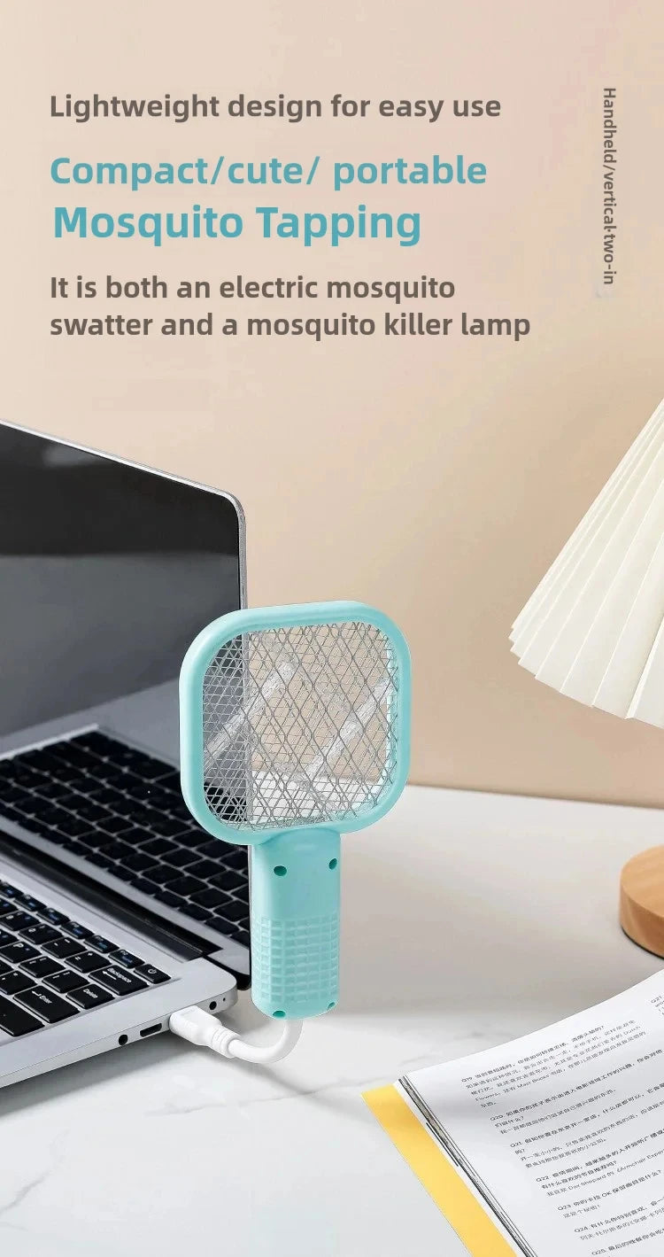 Mosquito Swatter Trap Mini USB UV Light Pest Control Electric Shock Mosquito Killer Lamp Portable Fly Bug Zapper Summer