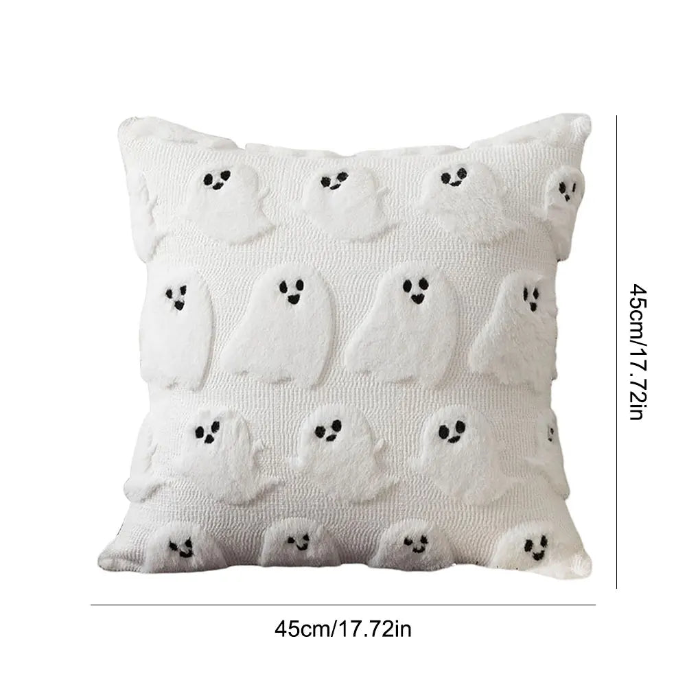 Halloween Pillowcase - Pumpkin, Bat & Ghost Cartoon Design, Plush PV Velvet, 45x45cm, 21 Styles