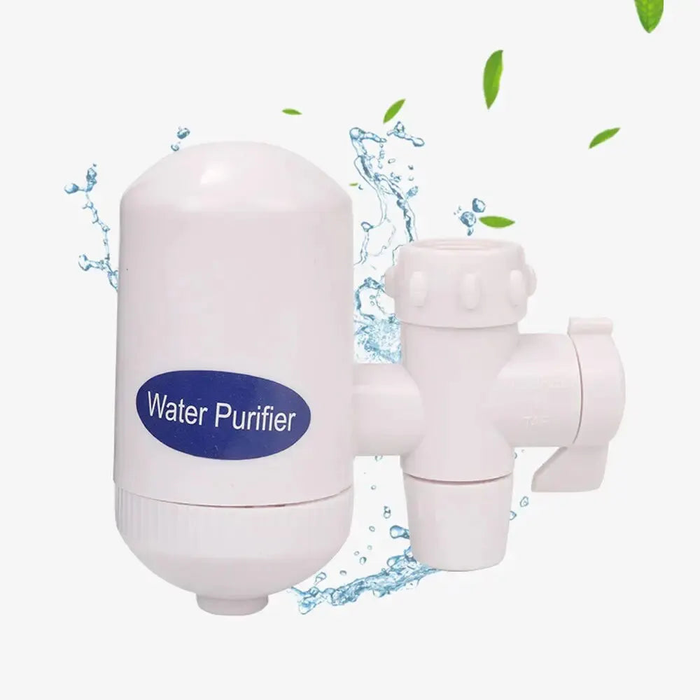 Dual-Outlet Faucet Water Filter – White