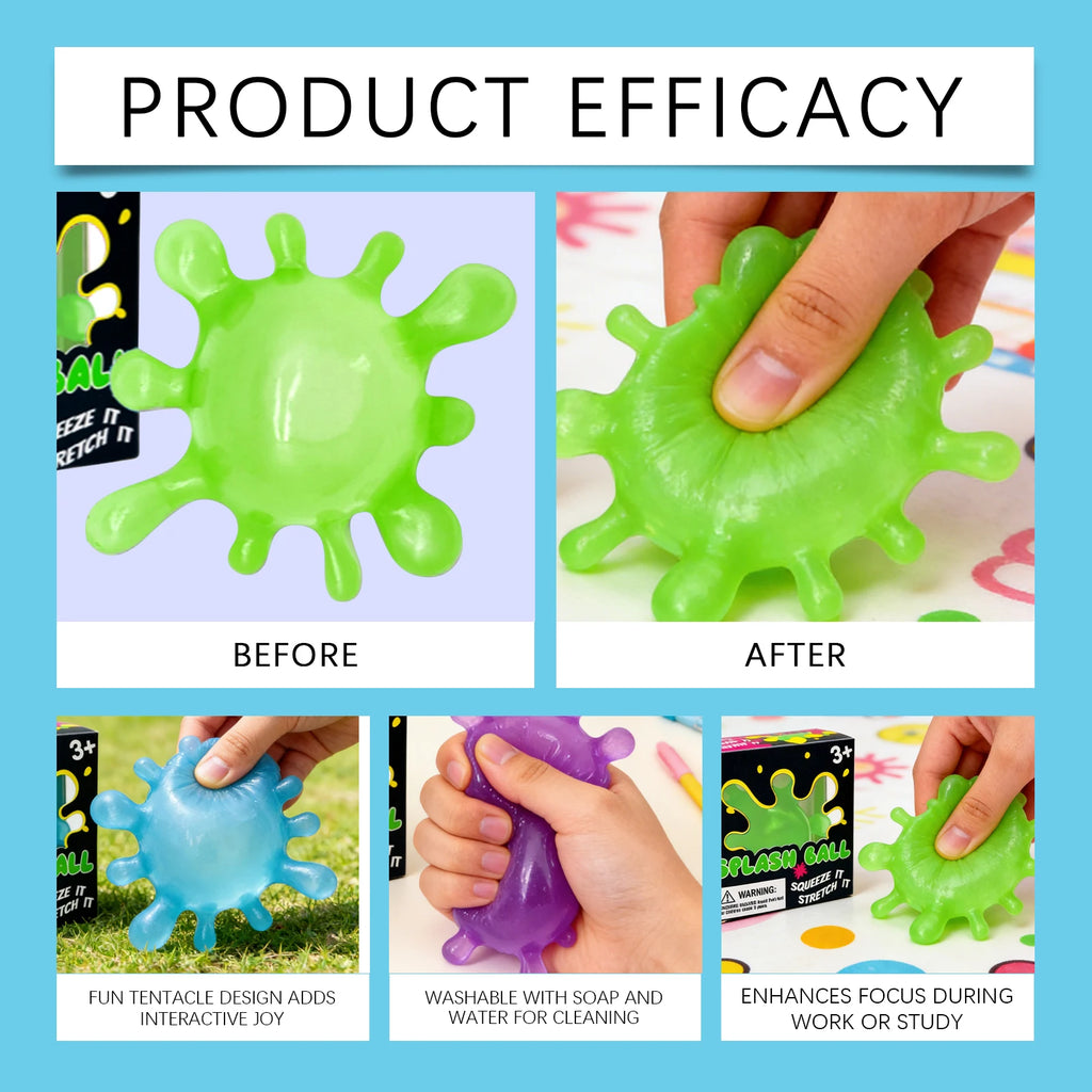 Splash-Shaped Slow Rebound Squeeze Ball – Stress Relief Decompression Fidget Toy, Blind Box Party Gift