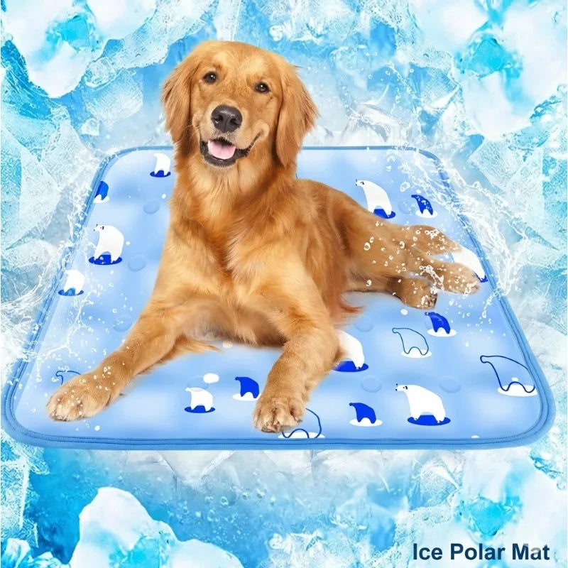Large Pet Cooling Mat for Summer Heat Relief Reusable Breathable Gel Freeze Panel for Dogs Cats Indoor Outdoor Crate Bed