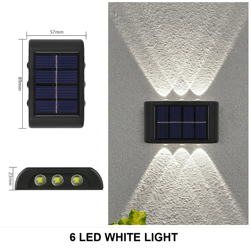 LED Solar Light Outdoor Waterproof Solar Wall Lamp Up and Down Luminous Lighting for Garden Fence Decor Solar Powered Wall Lamp