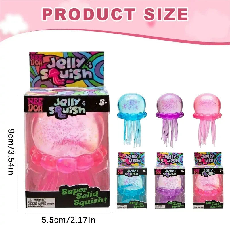 Jellyfish Squishy Squeeze Toy – Pink, Blue or Purple