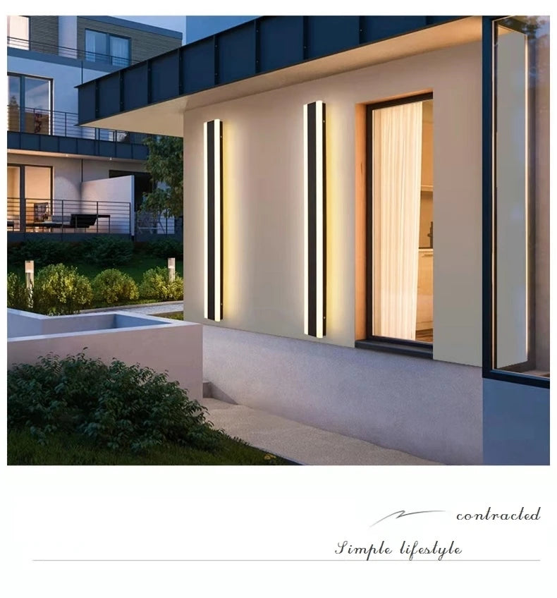Modern Outdoor LED Wall Lamp – IP65 Waterproof, Dimmable, Multiple Sizes
