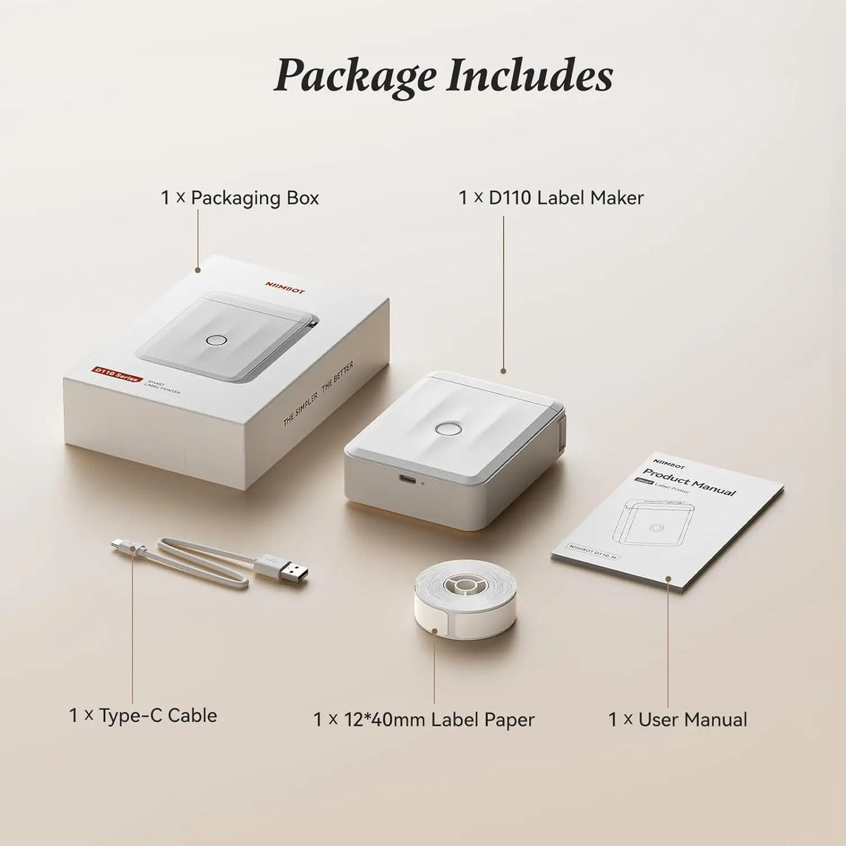 NIIMBOT D110M Bluetooth Thermal Label Maker