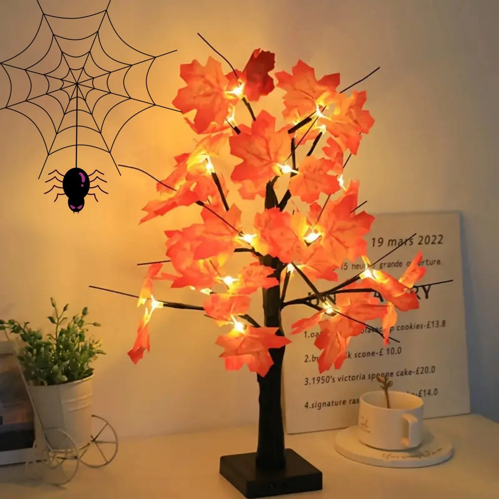 1pc 24 LED Artificial Black Birch Tree Light DIY Branches Table Lamp For Fall Gifts  Home Bedroom Holiday Party Halloween Decor