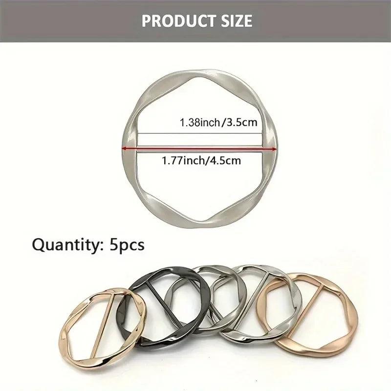 Round Metal Scarf & T-Shirt Cinch Rings – Set of 5