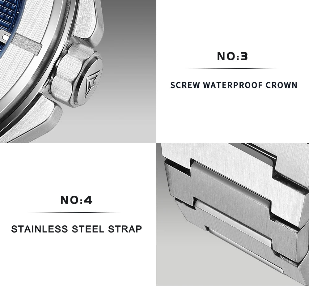 CADISEN C8242 Men’s Automatic Watch with Textured Dial