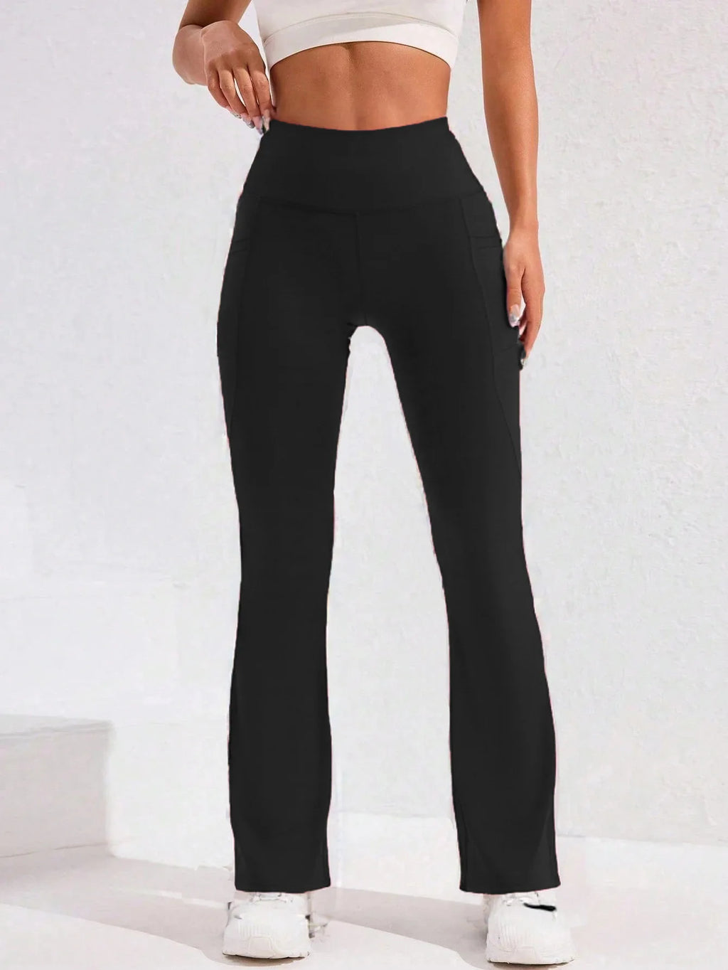 Women’s High-Waisted Flare Yoga Pants with Side Pockets