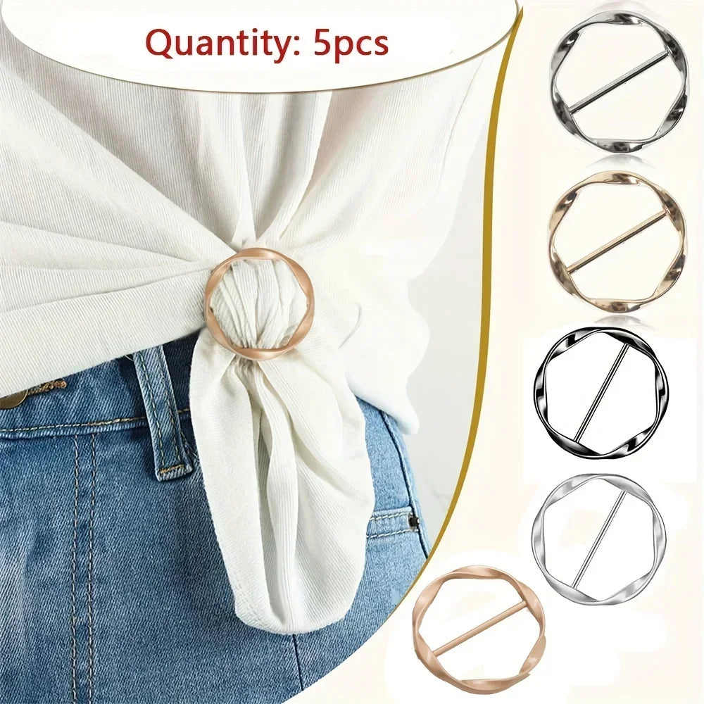 Round Metal Scarf & T-Shirt Cinch Rings – Set of 5