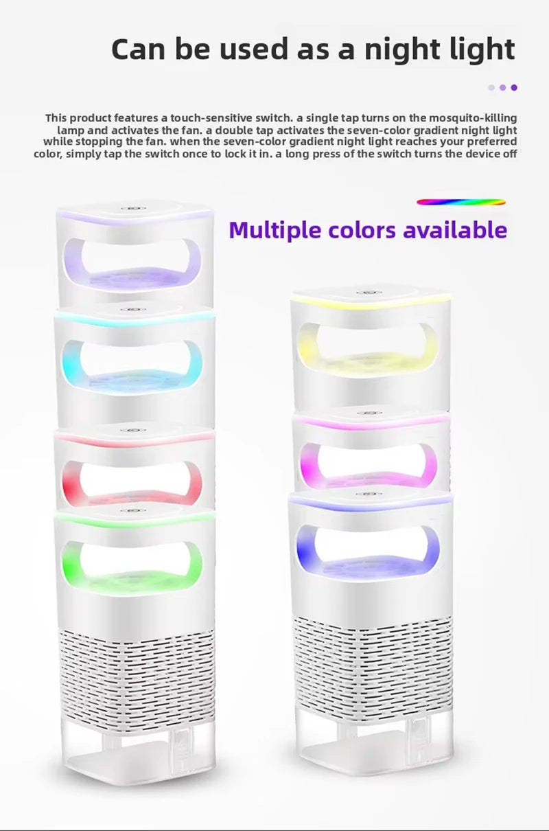 Mosquito Killer Lamp Electronic LED Light Trap USB Fly Bug Mosquito Repeller Upgraded Inhalation Fly Killer Ultra Quiet for Home