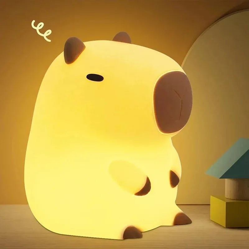 Capybara-Shaped Decorative Night Light – Yellow