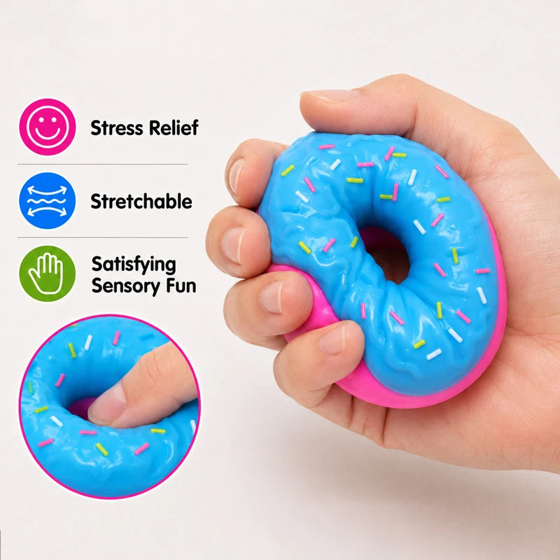 New Doh Egg Donut Sensory Fidget Toy Stress Relief ADHD Anxiety Calming Desk Ornament Focus Squeeze Stressbuster for Kids Adults