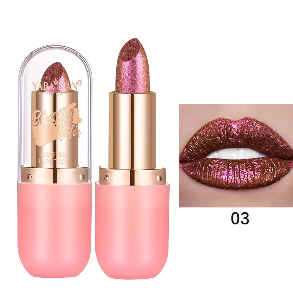 Metallic Shimmer Lipstick – 7 Chameleon & Pearl Shades